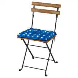 IKEA TÄrnÖ Stol, utendørs, sammenleggbar svart / lys brunbeiset/klösan mørk blå tilbud