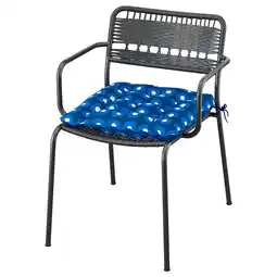 IKEA LÄckÖ Stol med armlener, utendørs, mørk grå/klösan mørk blå tilbud