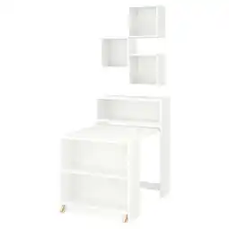 IKEA Billy / eket Bokhylle med klaffebord, hvit, 80x106 cm tilbud