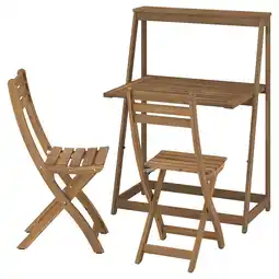 IKEA DjupÖn / askholmen Bord og 2 klappstoler, utendørs Sammenleggbar/brun mørk brun tilbud