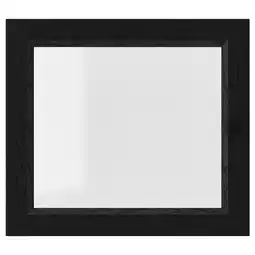IKEA Oxberg Vitrinedør, svart eikemønstret, 40x35 cm tilbud