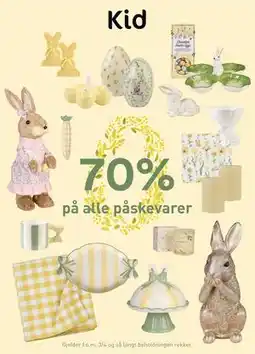 Kid Interiør 70% på alle påskevarer tilbud