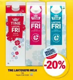 Coop Extra TINE Laktosefri melk tilbud