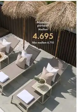 Fagmøbler Mandisa parasoll tilbud