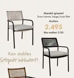 Fagmøbler Mandal spisestol tilbud