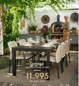 Fagmøbler Lamego spisebord med uttrekk tilbud