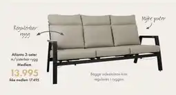 Fagmøbler Atlanta 3-seter m/justerbar rygg Medlem tilbud