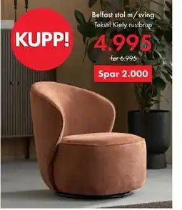 Fagmøbler Belfast stol m/sving tilbud