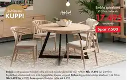 Fagmøbler Embla spisebord tilbud