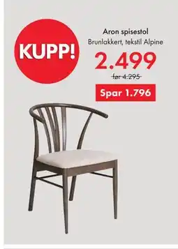 Fagmøbler Aron spisestol tilbud