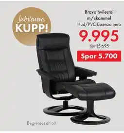 Fagmøbler Bravo hvilestol m/skammel tilbud