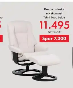 Fagmøbler Dream hvilestol m/skammel tilbud