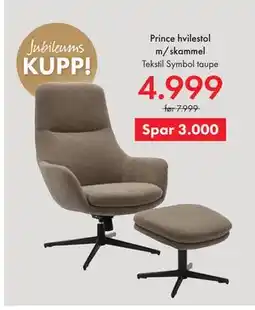 Fagmøbler Prince hvilestol m/skammel tilbud