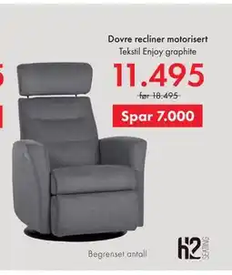 Fagmøbler Dovre recliner motorisert tilbud