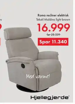 Fagmøbler Roma recliner elektrisk tilbud