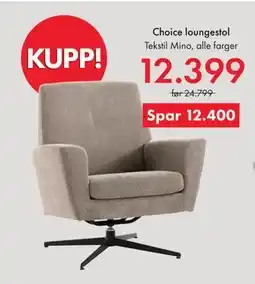 Fagmøbler Choice loungestol tilbud