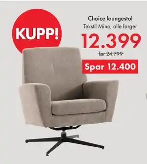 Fagmøbler Choice loungestol tilbud