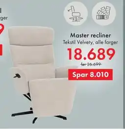 Fagmøbler Master recliner tilbud