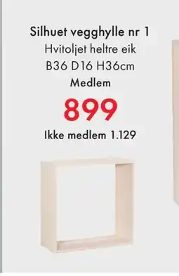 Fagmøbler Silhuet vegghylle nr 1 tilbud