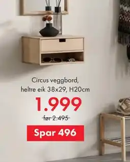 Fagmøbler Circus veggbord tilbud