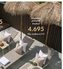 Fagmøbler Mandisa parasoll tilbud