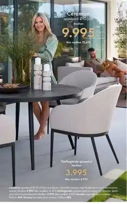 Fagmøbler Ceramica spisebord Ø135cm tilbud