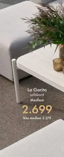 Fagmøbler La Garita sofabord tilbud