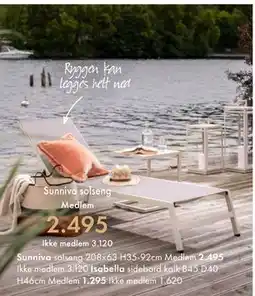 Fagmøbler Sunniva solseng tilbud
