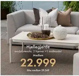 Fagmøbler Hjellegjerde modul utesofa, 2 hjørner +1 midtmodul tilbud