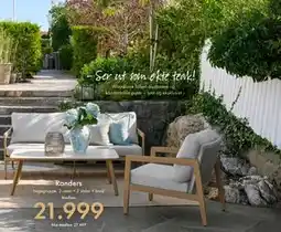 Fagmøbler Randers hagegruppe, 3-seter + 2 stoler + bord tilbud