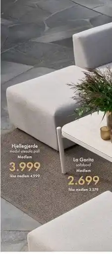 Fagmøbler Hjellegjerde modul utesofa pall tilbud