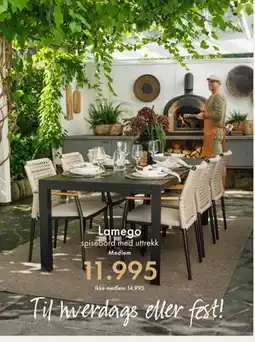 Fagmøbler Lamego spisebord med uttrekk tilbud