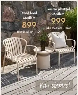 Fagmøbler Ystad bord tilbud