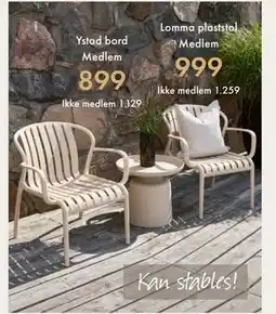 Fagmøbler Lomma plaststol tilbud