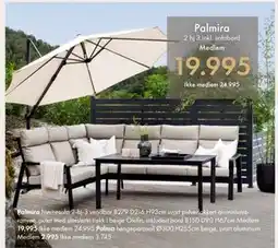 Fagmøbler Palmira 2 hj 3 inkl. sofabord tilbud