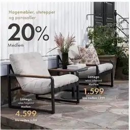 Fagmøbler Hagemøbler, utetepper og parasoller tilbud