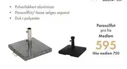 Fagmøbler Parasollfot, Medlemspris tilbud
