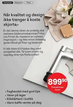 Right Price Tiles Pamela kran krom tilbud