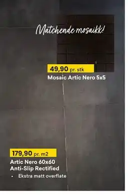 Right Price Tiles Artic Nero 60x60 Anti-Slip Rectified tilbud