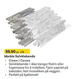 Right Price Tiles Marble Selvklebende tilbud