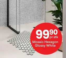 Right Price Tiles Mosaic Hexagon Glossy White tilbud