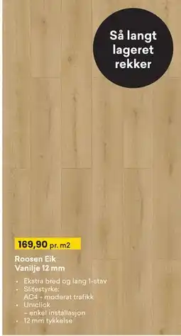 Right Price Tiles Roosen Eik Vanilje 12 mm tilbud