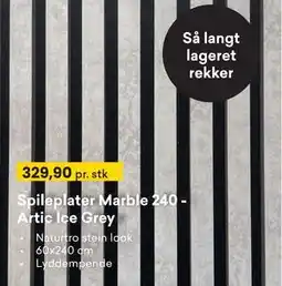 Right Price Tiles Spileplater Marble 240 Artic Ice Grey tilbud