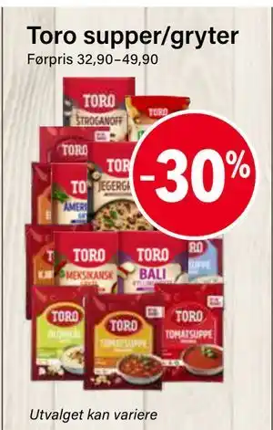 Toro supper/gryter