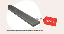 Montér Terrassebord royalimpregnert grå furu uno rillet tilbud
