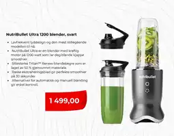 Clas Ohlson Nutribullet ultra 1200 blender, svart tilbud