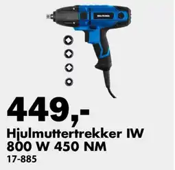 Biltema Hjulmuttertrekker iw 800 w 450 nm tilbud