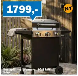 Biltema Gassgrill, tre brennere, 10,5 kW tilbud