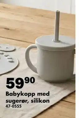 Biltema Babykopp med sugerør, silikon tilbud