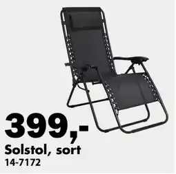 Biltema Solstol, sort tilbud